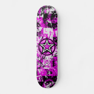 Rosa Graffiti Star Skateboard