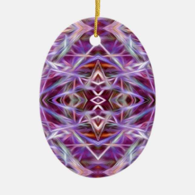Rosa Grafik Mandala Keramik Ornament (Vorne)