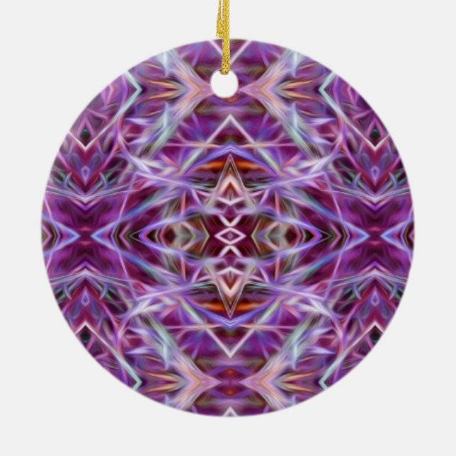 Rosa Grafik Mandala Keramikornament (Hinten)