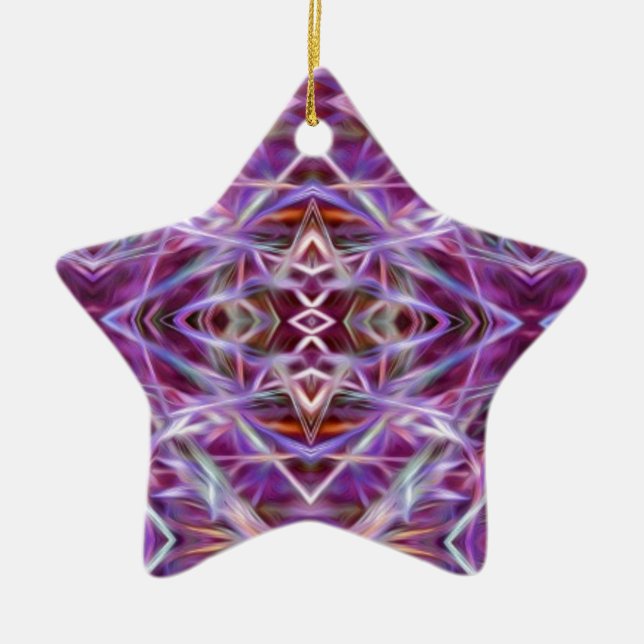 Rosa Grafik Mandala Keramikornament (Vorne)