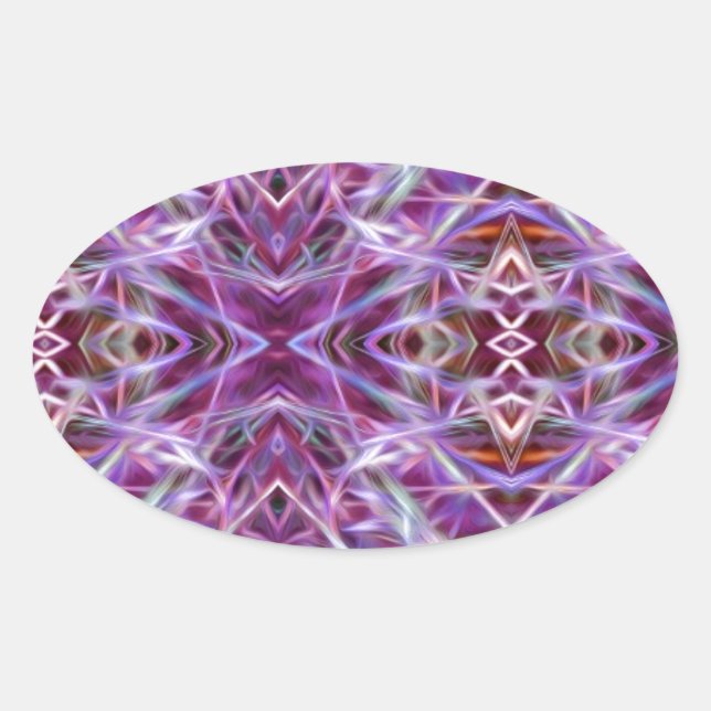 Rosa Grafik Mandala Ovaler Aufkleber (Vorderseite)