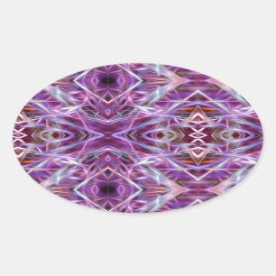 Rosa Grafik Mandala Ovaler Aufkleber