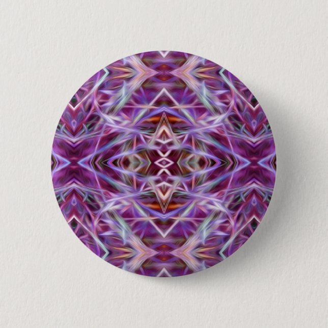 Rosa grafische Mandala Button (Vorderseite)