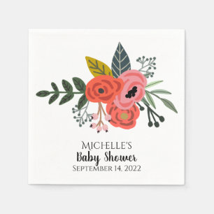 Rosa Granatapfel Blume Party Serviette