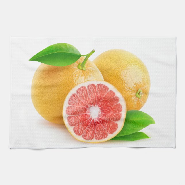 Rosa Grapefruits Geschirrtuch (Horizontal)