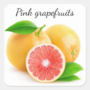 Rosa Grapefruits Quadratischer Aufkleber