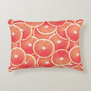 Rosa Grapefruitscheiben Dekokissen