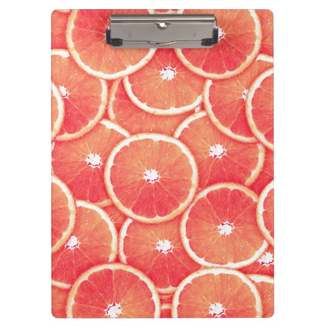 Rosa Grapefruitscheiben Klemmbrett (Vorderseite)