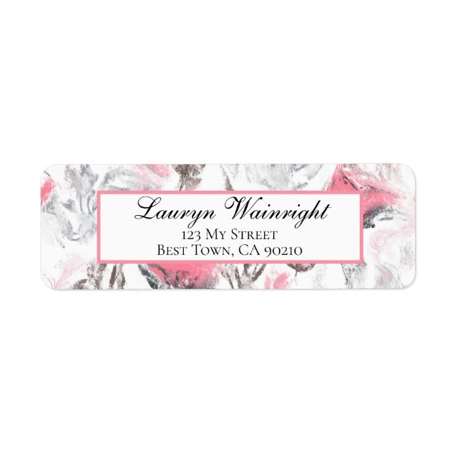 Rosa Grau Abstrakte Blüte Personalisiert (Vorne)