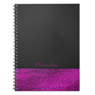Rosa & Grau Moderne Glamour Pailletten Elegant Chi Notizblock