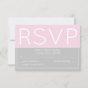 Rosa Grau UAWG Modern mit Menüauswahl RSVP Karte