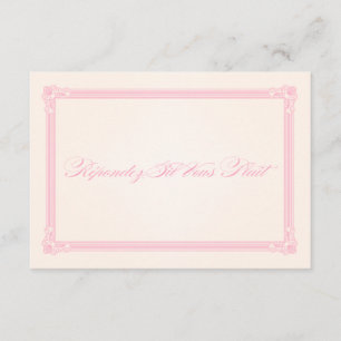 Rosa, Grau- und Creme-Farbenes Hochzeits-RSVP im P RSVP Karte