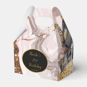 Rosa, Grau und Gold Marmor Achat Geburtstagsfeier Geschenkschachtel