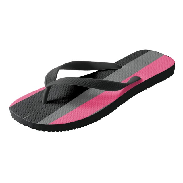 rosa, grau und schwarz abstrakt flip flops (Schrägansicht)