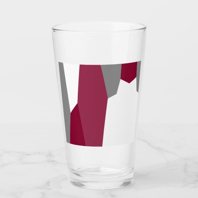 Rosa Grau und Weiß Abstrakt Glas (Vorderseite)