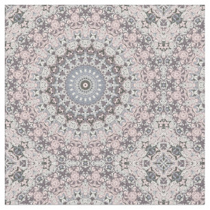 Rosa Grau und Weiß Mandala-Muster Stoff