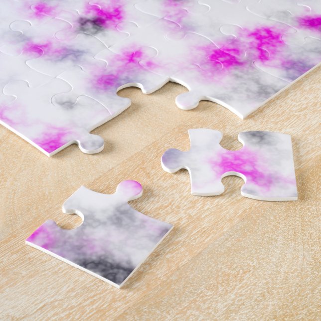 Rosa Grau und Weiß weiches Marmormuster Puzzle (Seite)