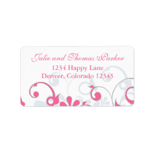 Rosa graue Abstrakte Bläsereihe Rücksendeadresse Adressaufkleber