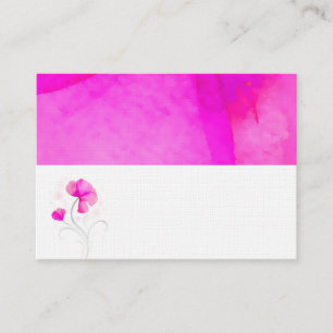 Rosa graue Aquarellfarben Swirl Blume Name Platzka Platzkarte