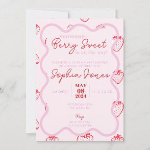 Rosa graue Beerendusche Einladung