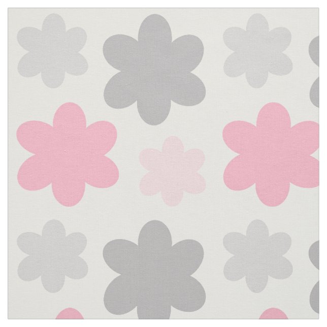 Rosa graue Blume Stoff (Muster)