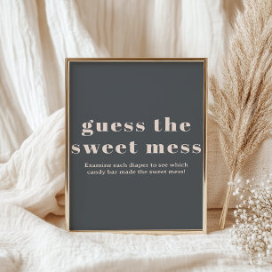 Rosa Graue Boho-Typografie Baby-Rätsel Süßes Durch Poster
