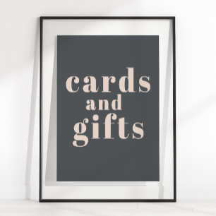 Rosa graue Boho-Typografie Baby Shower Karten Gesc Poster