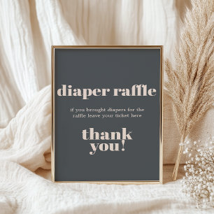 Rosa graue Boho-Typografie Baby Shower Windel Poster