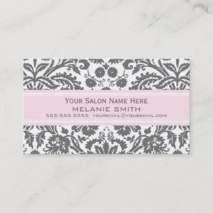 Rosa graue Damast-Salon-Verabredungs-Karten Terminkarte