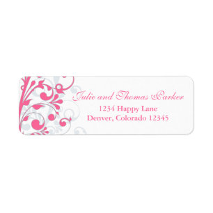 Rosa graue florale Hochzeitserklärung