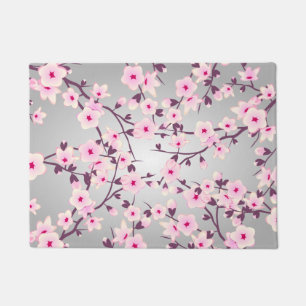 Rosa graue Kirschblüten Fußmatte