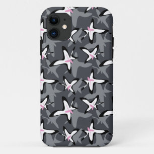 Rosa graue moderne abstrakte Blume Case-Mate iPhone Hülle