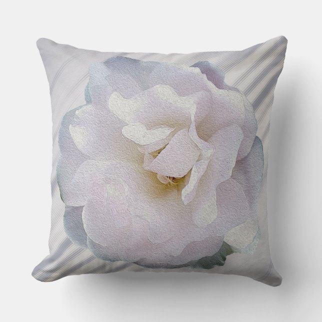 Rosa graue Rose Kissen (Vorderseite)