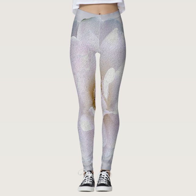 Rosa graue Rose Leggings (Vorderseite)