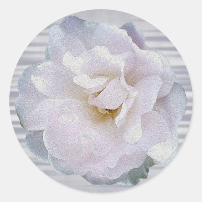 Rosa graue Rose Runder Aufkleber (Vorderseite)