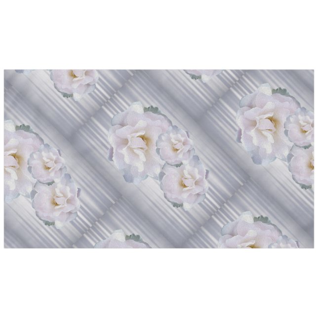 Rosa graue Rose Tischdecke (Vorderseite (Horizontal))