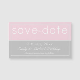 Rosa graue Save the Date magnetische Hochzeit Magnetkarte