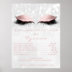 Rosa Graue Schminke Augen Wimpern Verlängerung Pre Poster