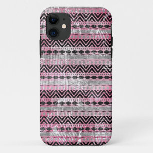 Rosa graue schwarze aztekische Beschaffenheit 311 Case-Mate iPhone Hülle