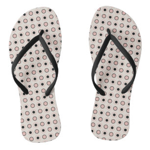 Rosa, graue und schwarze Punkte Flip Flops