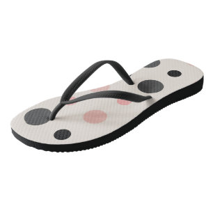 Rosa, graue und schwarze Punkte Flip Flops