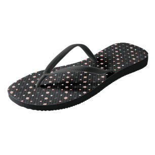 Rosa, graue und schwarze Punkte Flip Flops