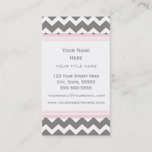 Rosa graue Zickzack Retro Geschäfts-Karten Visitenkarte