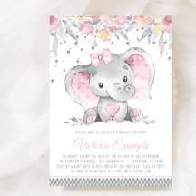 Rosa grauer Elefant Blumen-Diamant-Mädchen-Baby-Pa