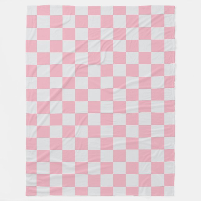 Rosa + Grauer Karo Prüfmuster Fleecedecke (Vorderseite)