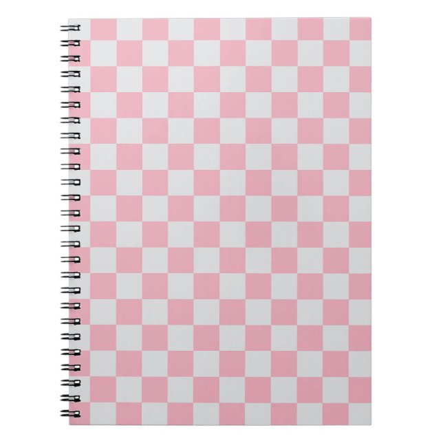 Rosa + Grauer Karo Prüfmuster Notizblock (Vorderseite)
