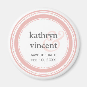 Rosa grauer Medaillonetzeichenkreis Save the Date Magnet