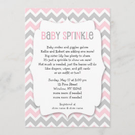 Rosa graues Baby besprühen,/Mädchen, die Babyparty Einladung