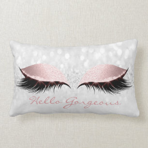 Rosa graues Girly Make-up peitscht hallo Lendenkissen