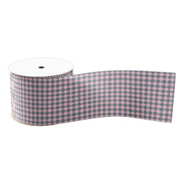 Rosa graues Schachbrett-Diamantmuster Ripsband